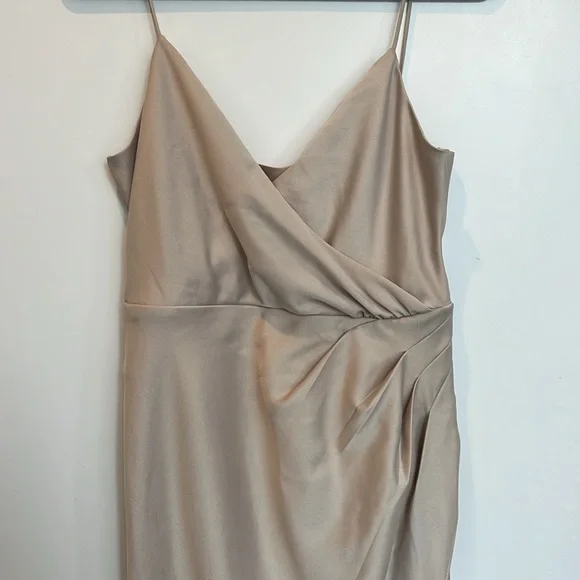 BHLDN Freya Satin Champagne Dress Size 8 - Picture 2 of 6